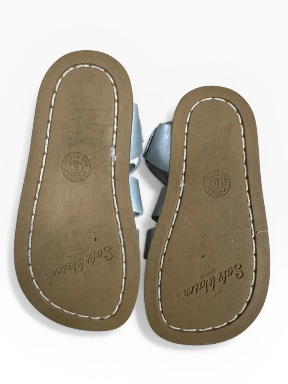 Salt Water Sandals Original Silver Leather Waterproof Buckle Sandals Toddler 6